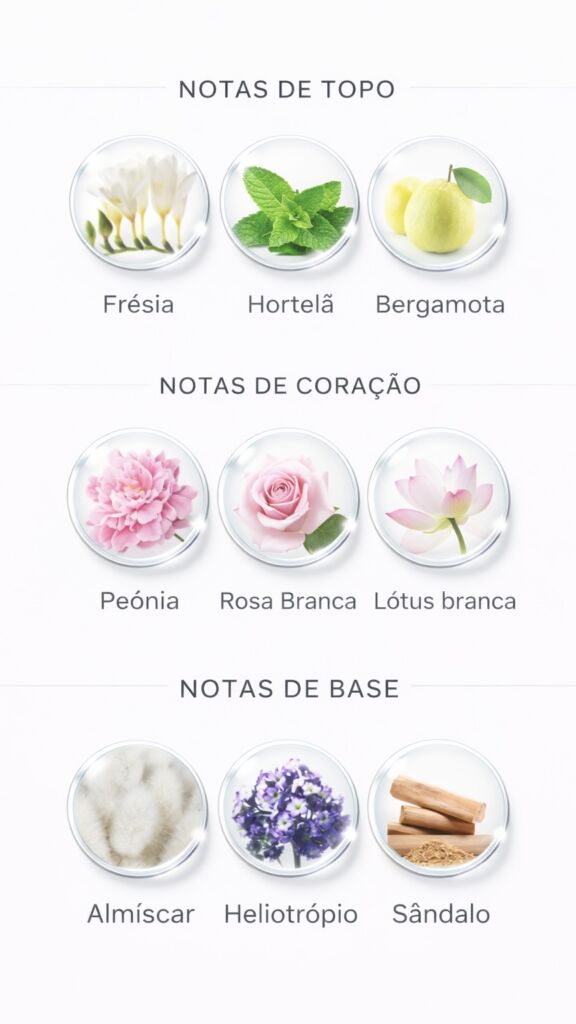 Notas olfativas do perfume Pur Blanca de Avon