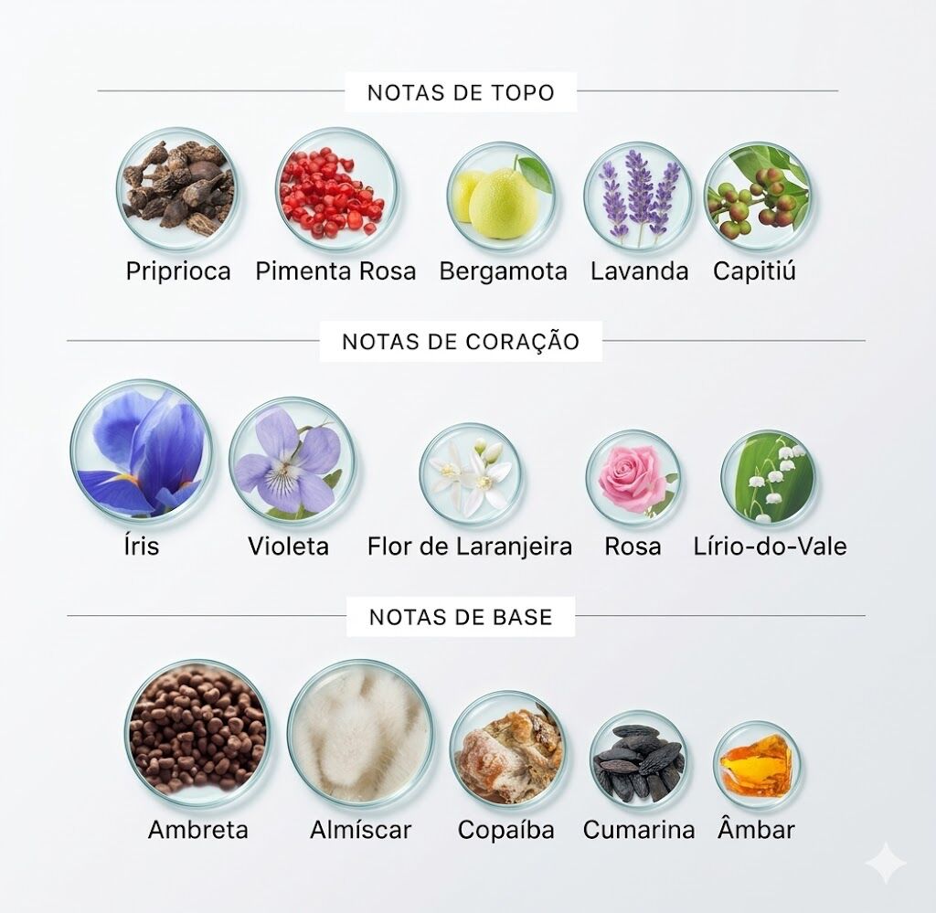 Notas do perfume Ambrette Copaíba Natura