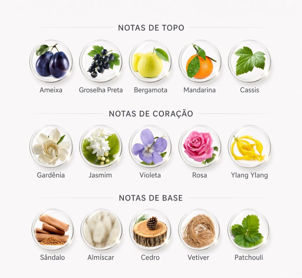 Notas do perfume Natura Águas Violeta
