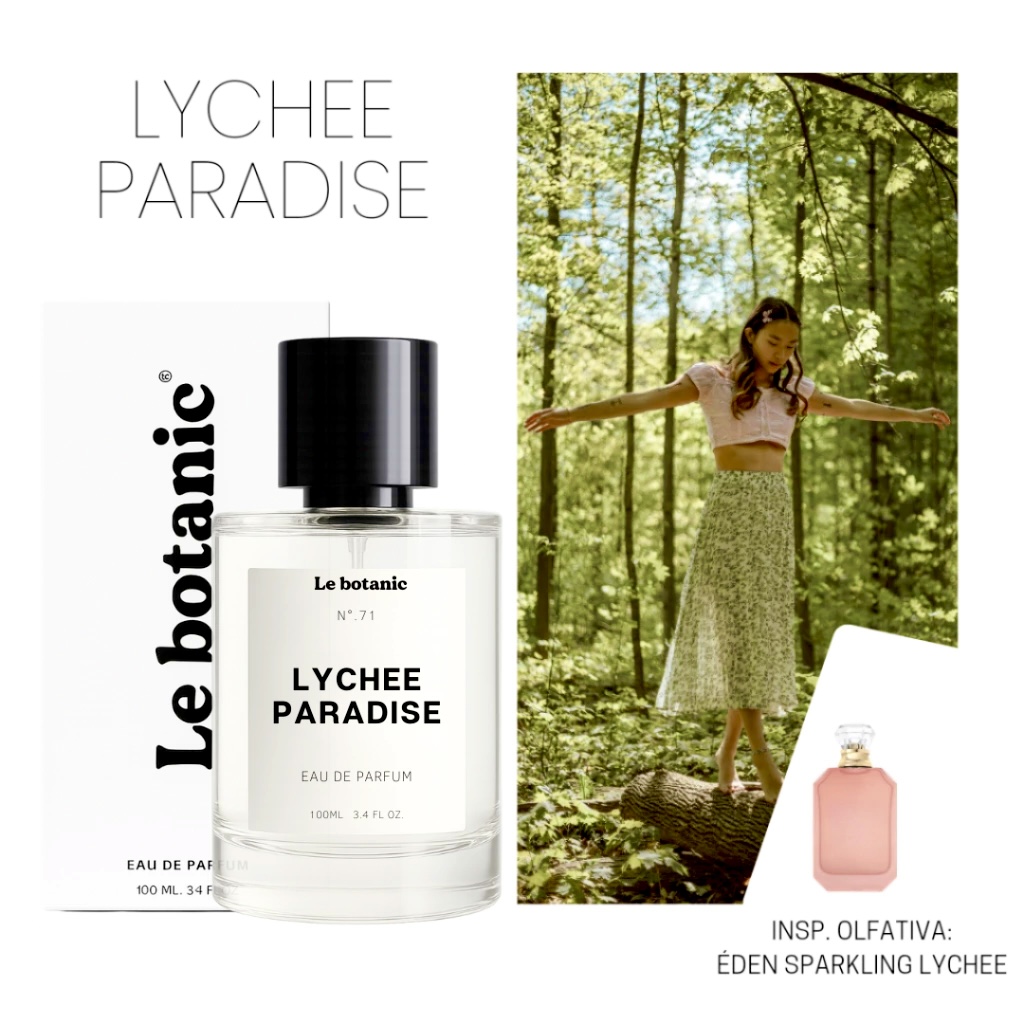 Contratipos Kayali: lista de perfumes inspirados em fragrâncias da marca 8 Perfume Lychee Paradise Le botanic contratipo inspirado em Kayali Eden Sparkling Lychee