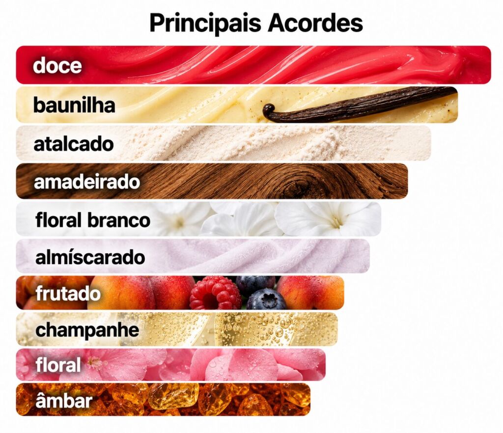 Contratipos Kayali: lista de perfumes inspirados em fragrâncias da marca 61 Acordes do perfume Kayali The Wedding Silk Santal