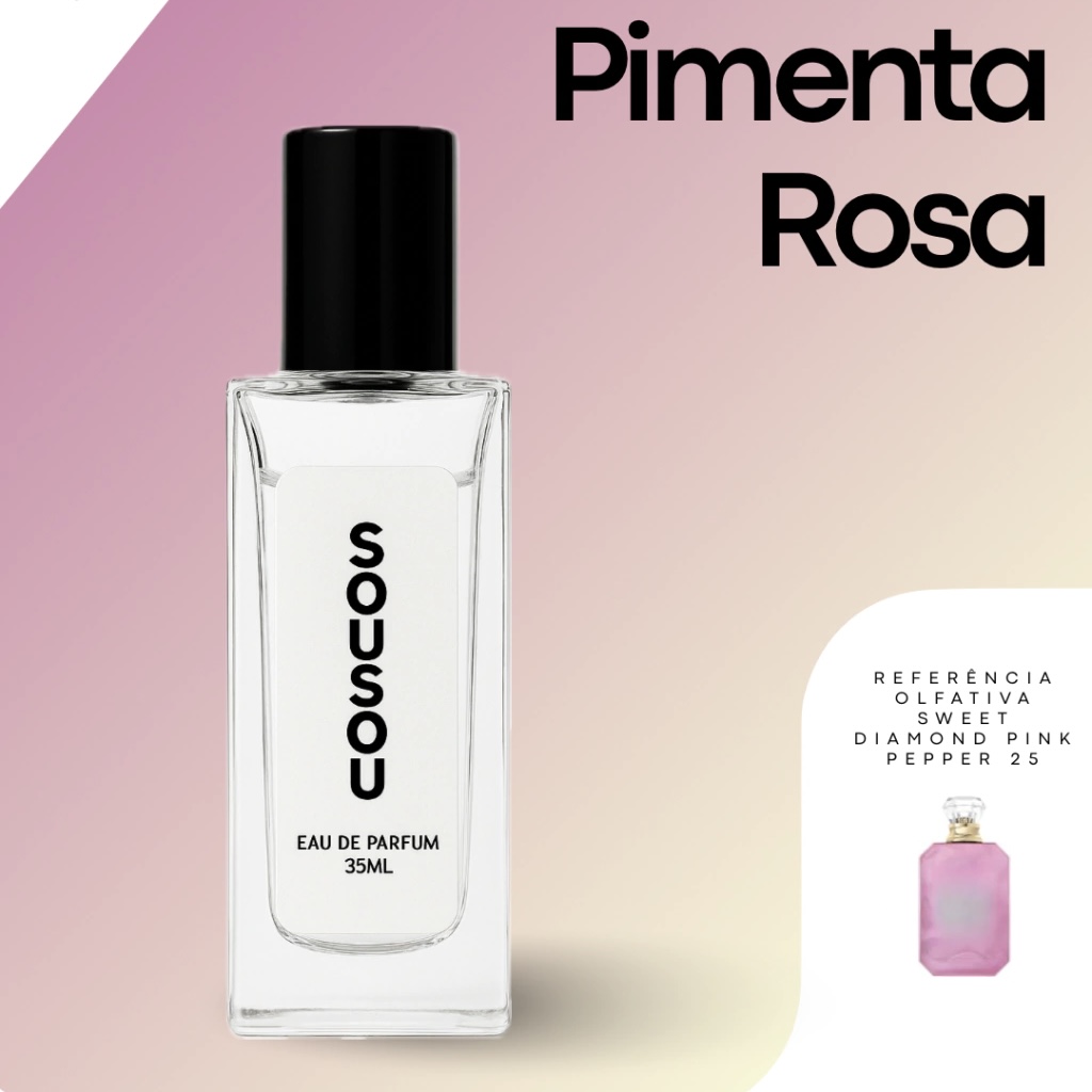 Contratipos Kayali: lista de perfumes inspirados em fragrâncias da marca 63 Perfume Pimenta Rosa Sousou contratipo inspirado em Kayali Sweet Diamond Pink Pepper