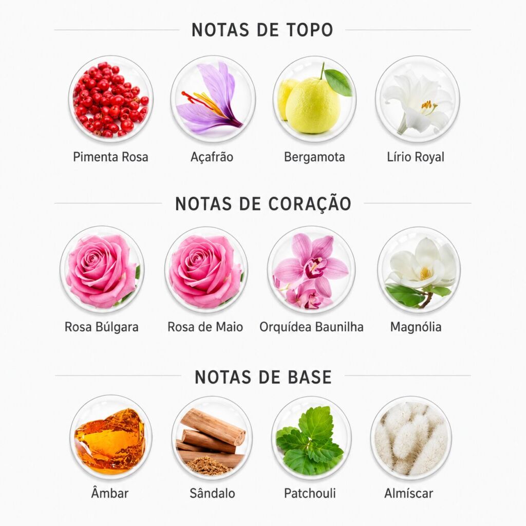 Contratipos Kayali: lista de perfumes inspirados em fragrâncias da marca 62 Pirâmide olfativa do perfume Kayali Sweet Diamond Pink Pepper