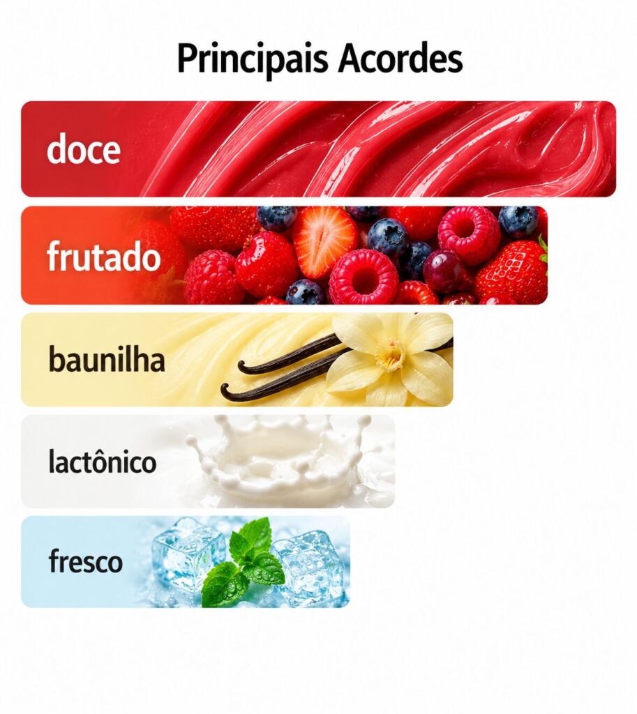 Principais acordes do perfume Tea Time à Paris Pavlova Jeanne Arthes