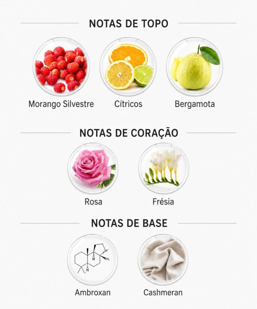 Pirâmide olfativa do perfume Kate Spade New York 