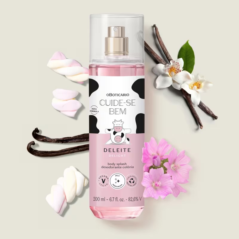 Perfumes lactônicos: 10 opções de perfume com nota de leite 24 Body Splash Cuide-se Bem Deleite O Boticário