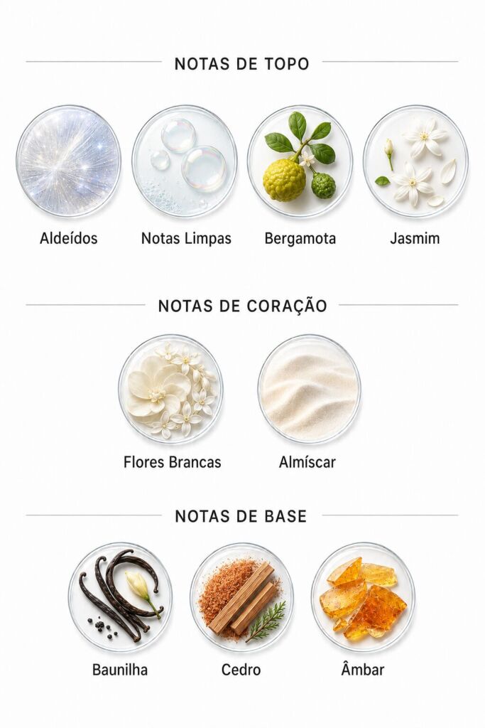 Notas do perfume Touch Blanc Le botanic