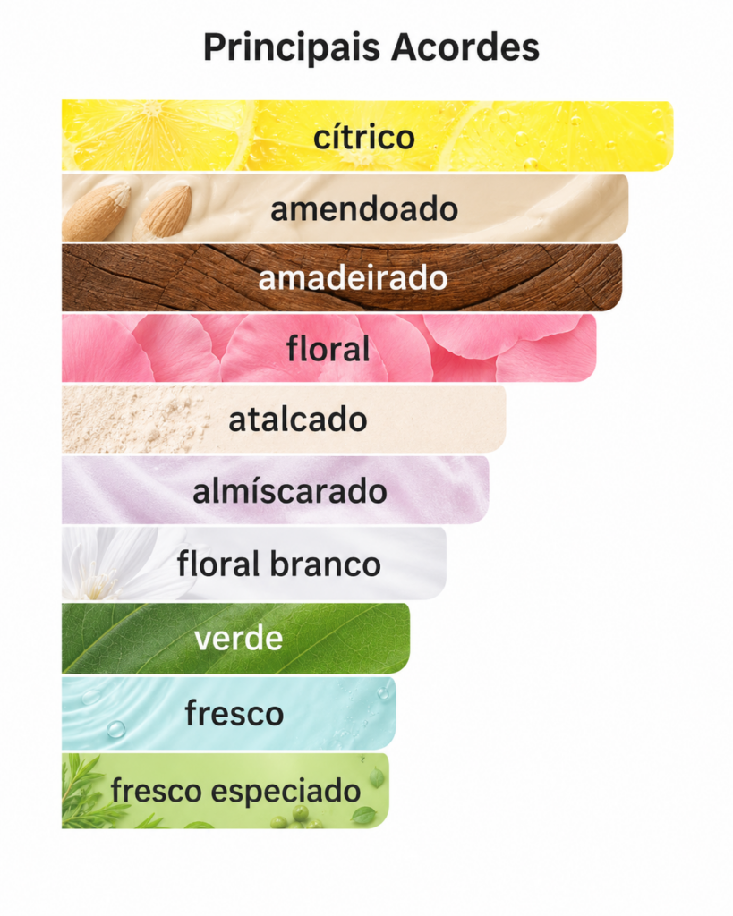 Acordes do perfume Phebo Isolda Flor de Cajueiro